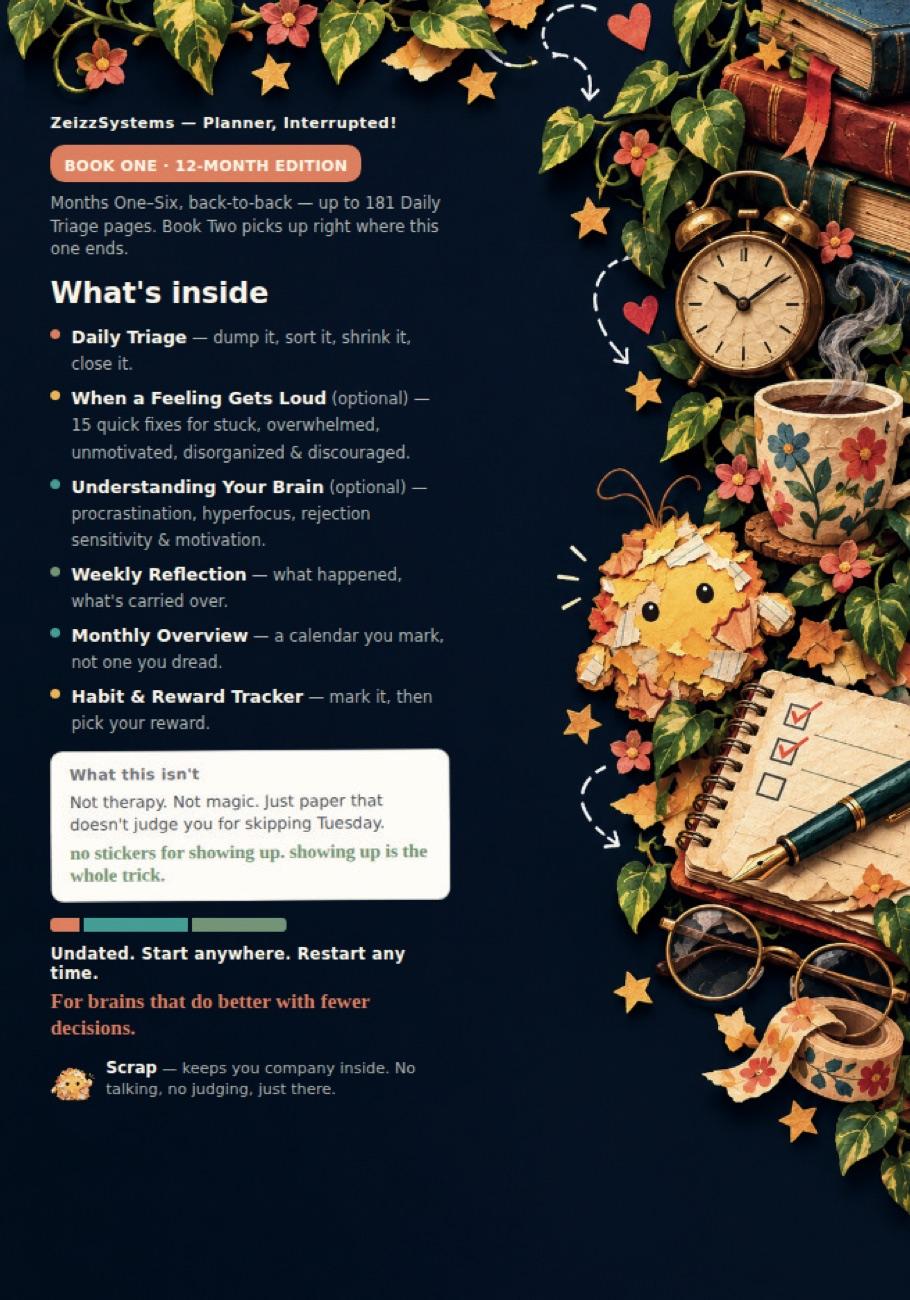Back cover of Planner, Interrupted!