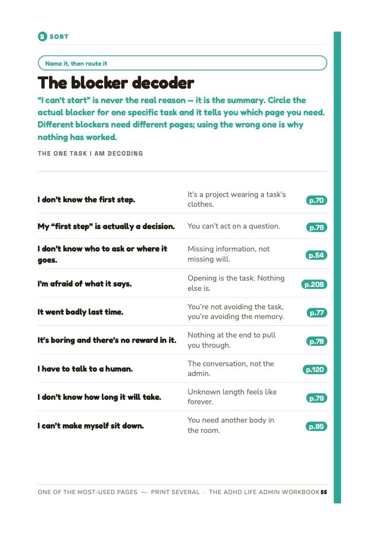 Sample page from The ADHD Life Admin Workbook